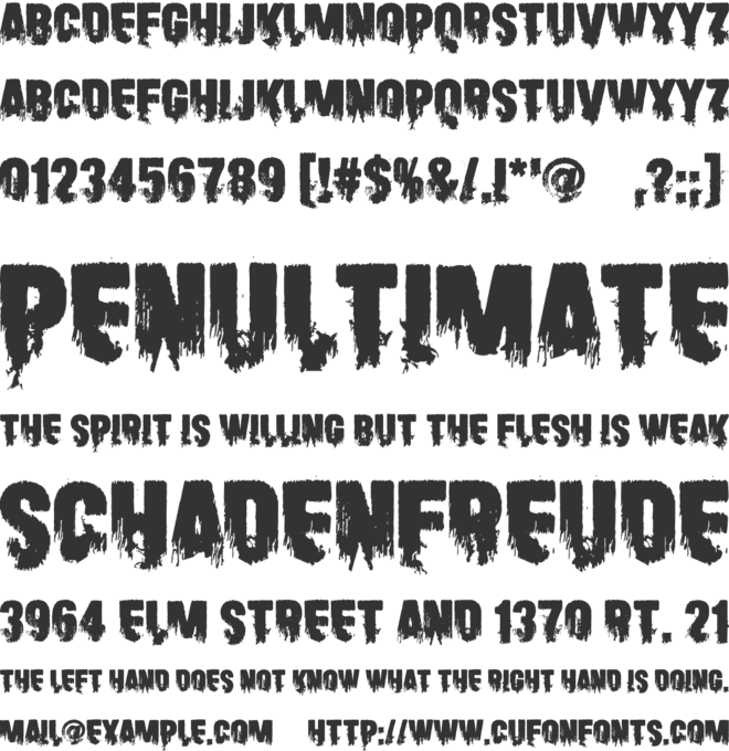 Scare Arms font preview