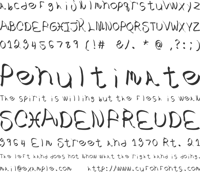 A136B Love font preview
