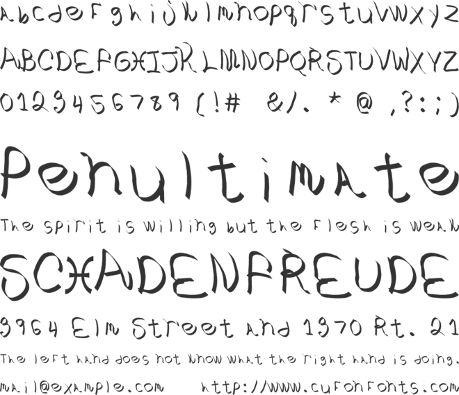 A136B Love font preview