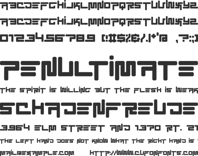EC SimpliCity font preview