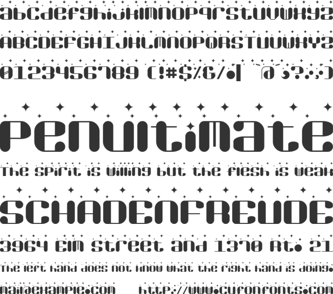 Video Dames font preview