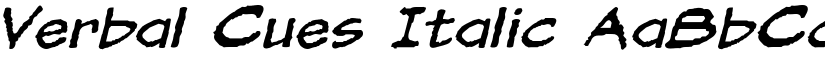 Verbal Cues Italic font