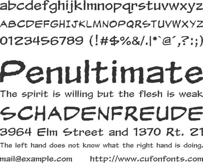 Verbal Cues font preview