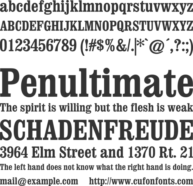 Clarendon MT Std font preview