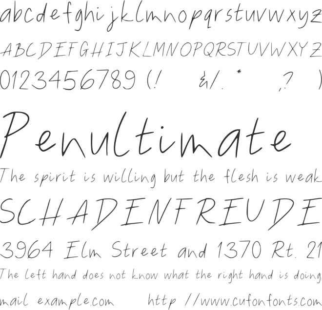 Childlike font preview
