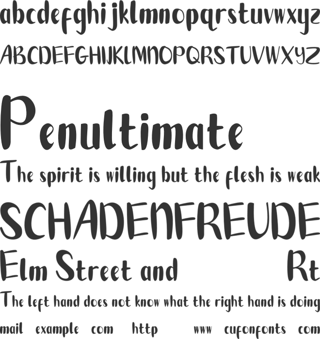 Cutebold font preview