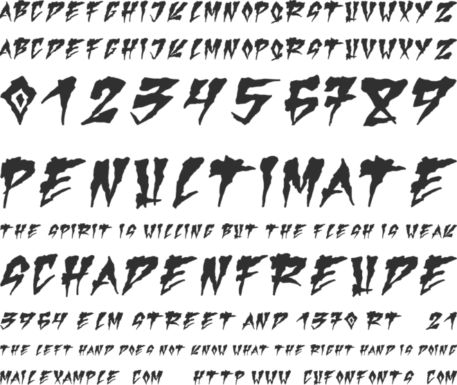 Creep font preview