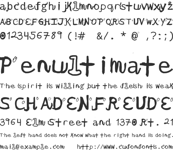Lovely date font preview
