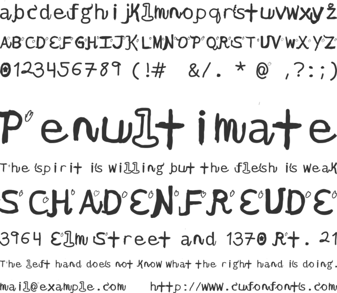 Lovely date font preview