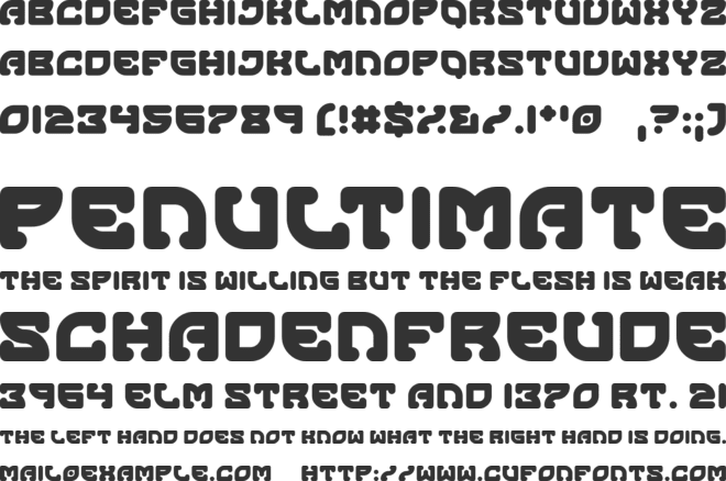 Outcome font preview