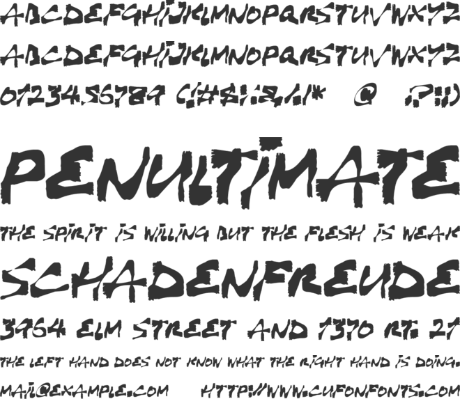 Haunting font preview