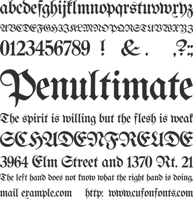 Proclamate Light font preview