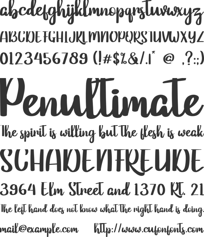 Cagakara font preview