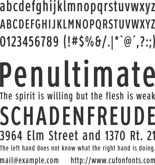 ClearviewHwy font preview