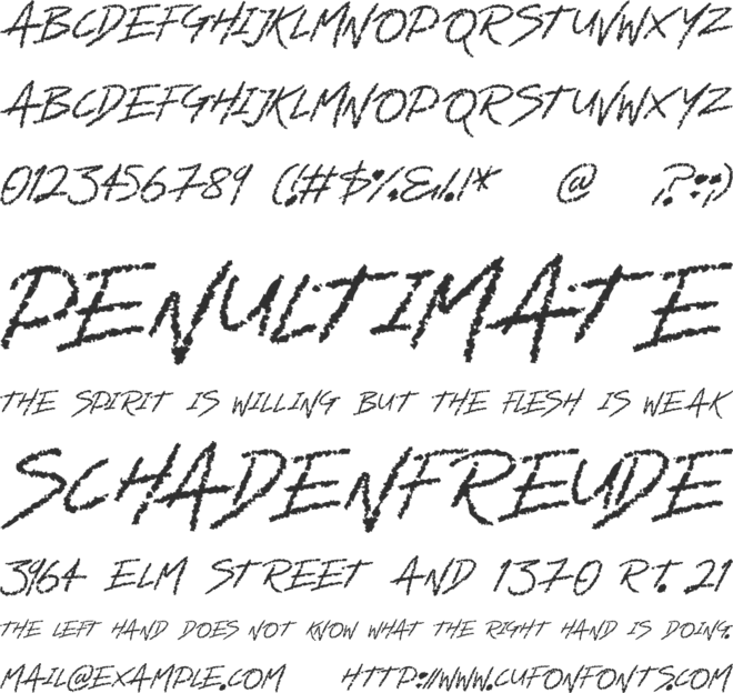 Ghastly font preview