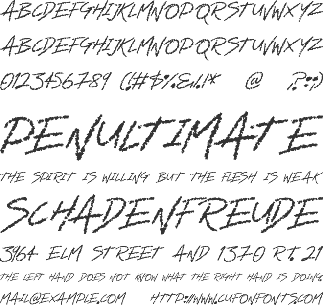 Ghastly font preview