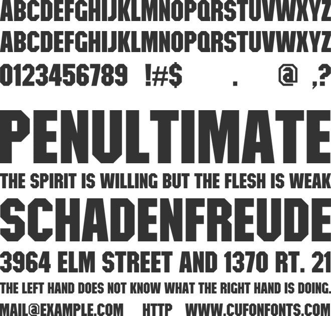 Predator Movie font preview