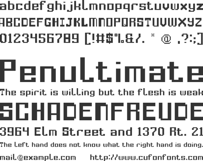Barndomsfirkante font preview