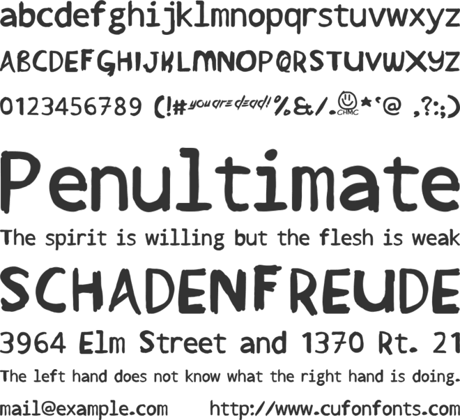 Suicide Squadron font preview