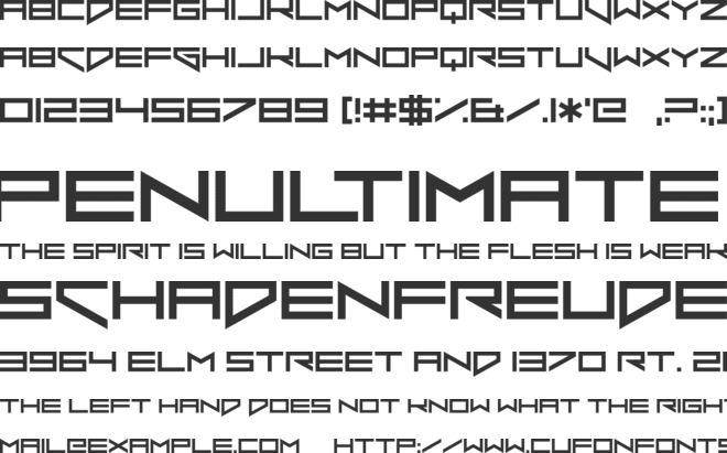 Xero's Punishment font preview