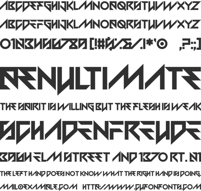 Betrayal of Mind font preview