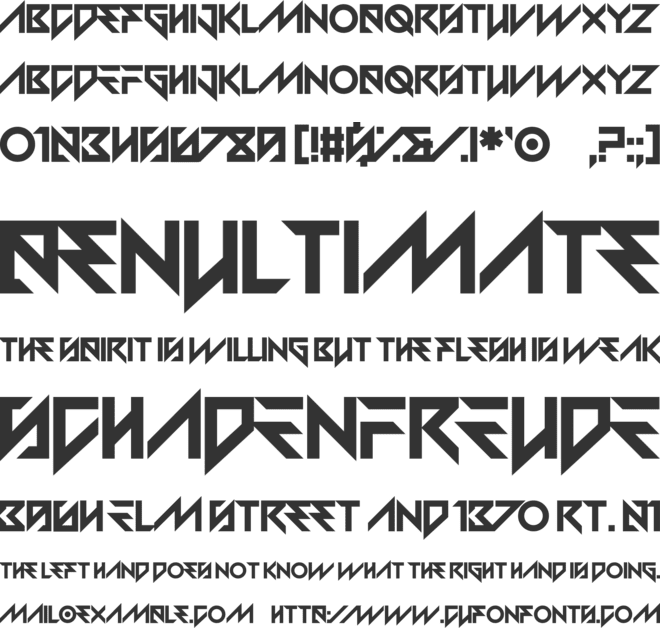 Betrayal of Mind font preview