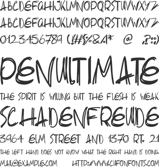 Slenderscratch font preview