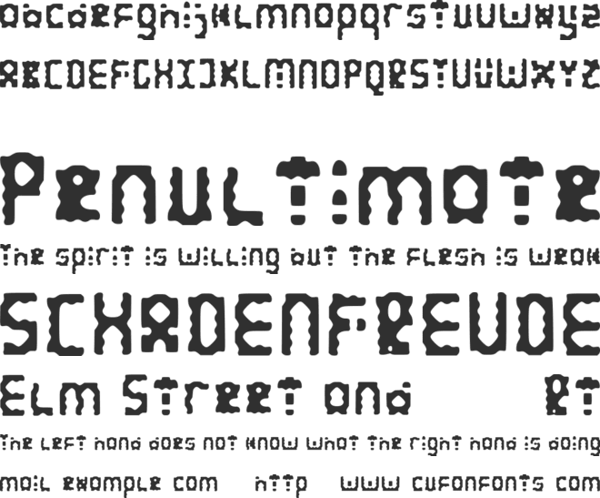Keyhole font preview