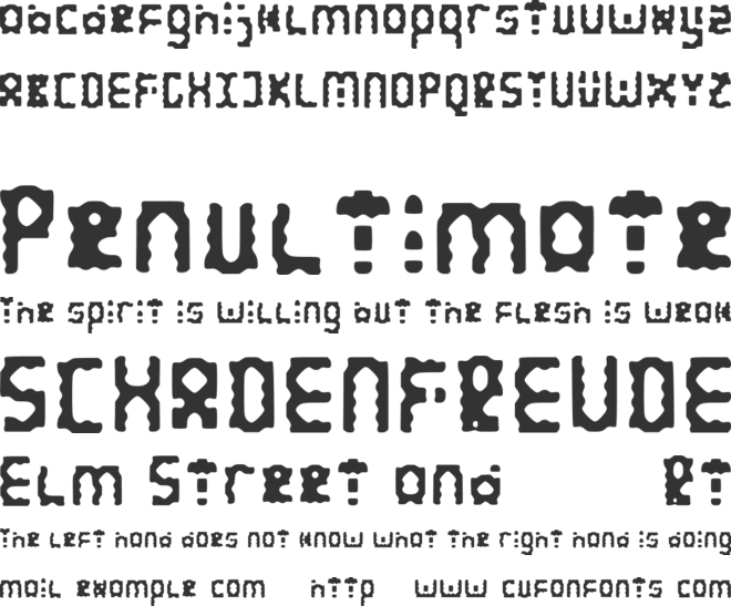 Keyhole font preview