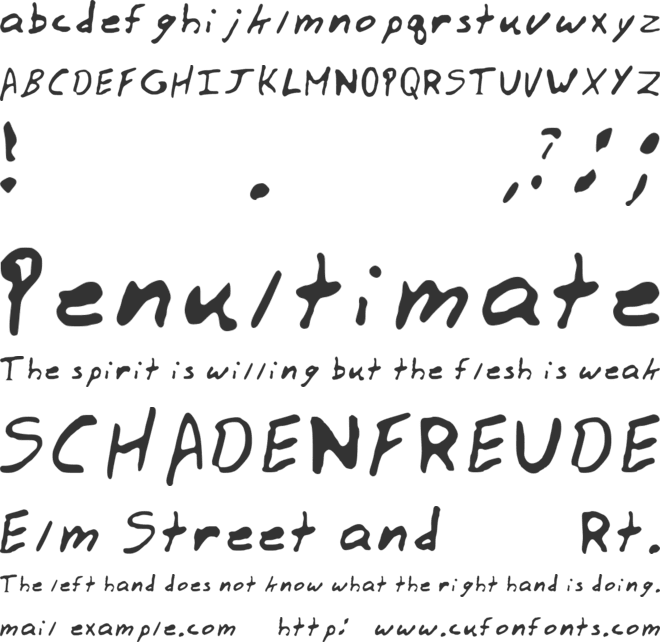 Zodiac Notes font preview