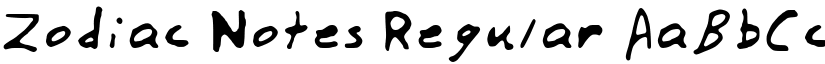 Zodiac Notes Regular font
