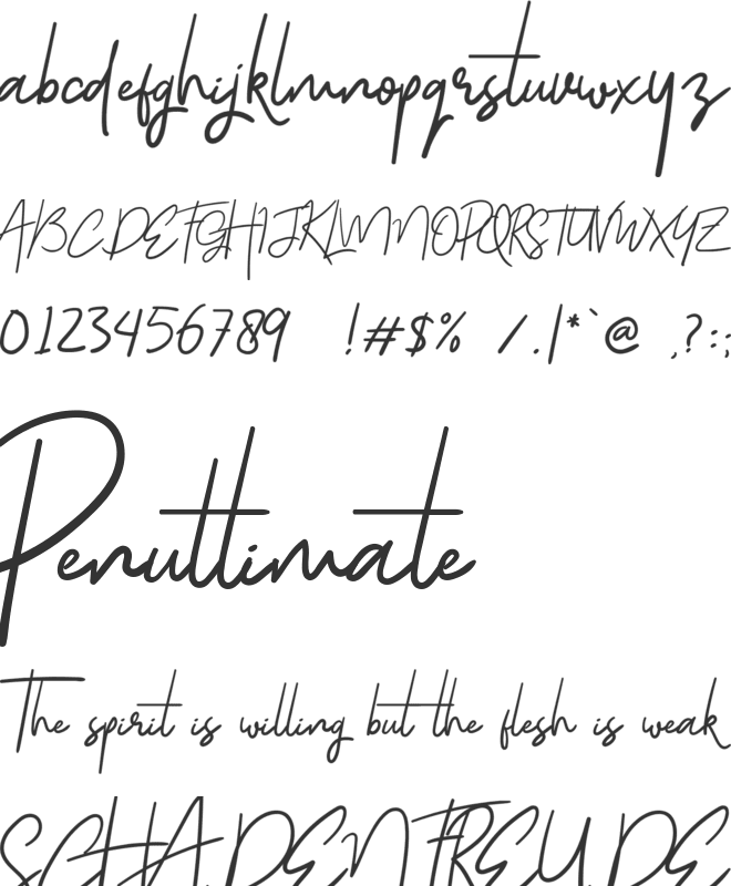 Gloriant font preview