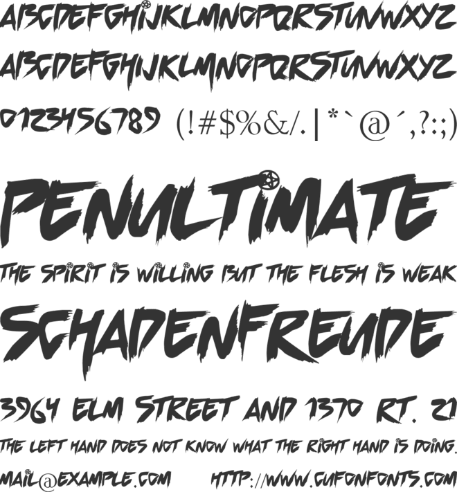 Chilling Sabrina font preview