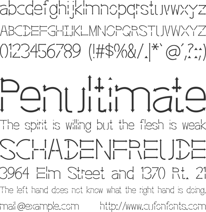 EP Pointer font preview