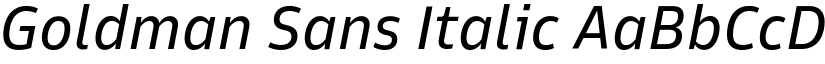 Goldman Sans Italic font