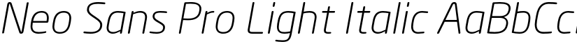 Neo Sans Pro Light Italic font