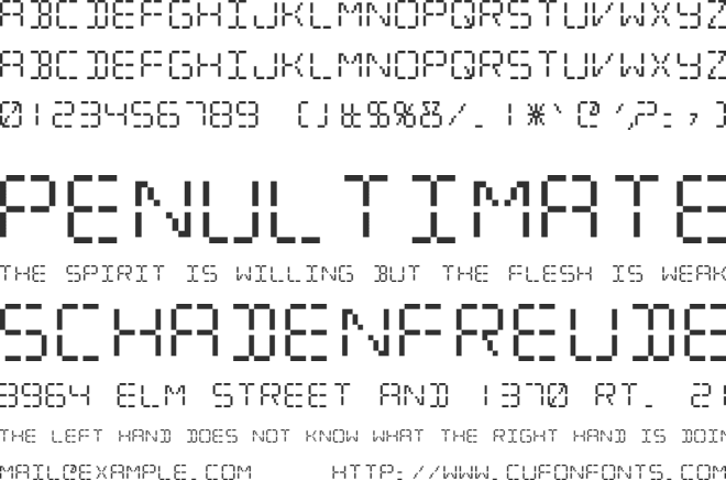 Pinball Challenge Deluxe font preview