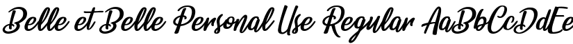 Belle et Belle Personal Use Regular font