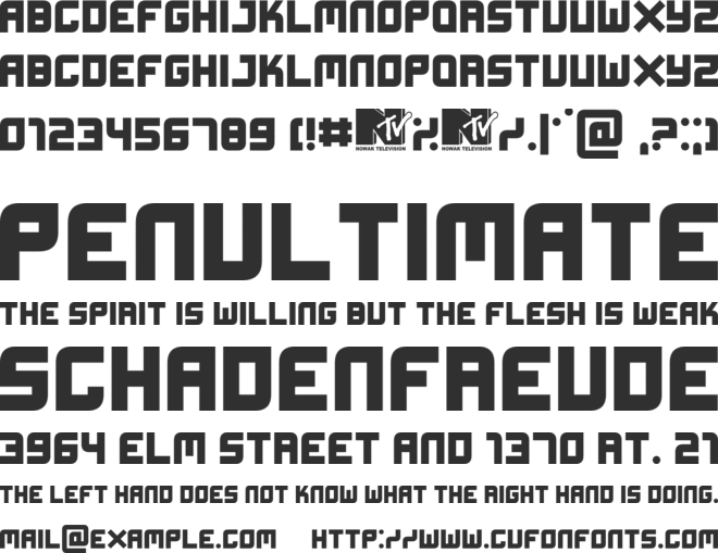 Xifiction font preview