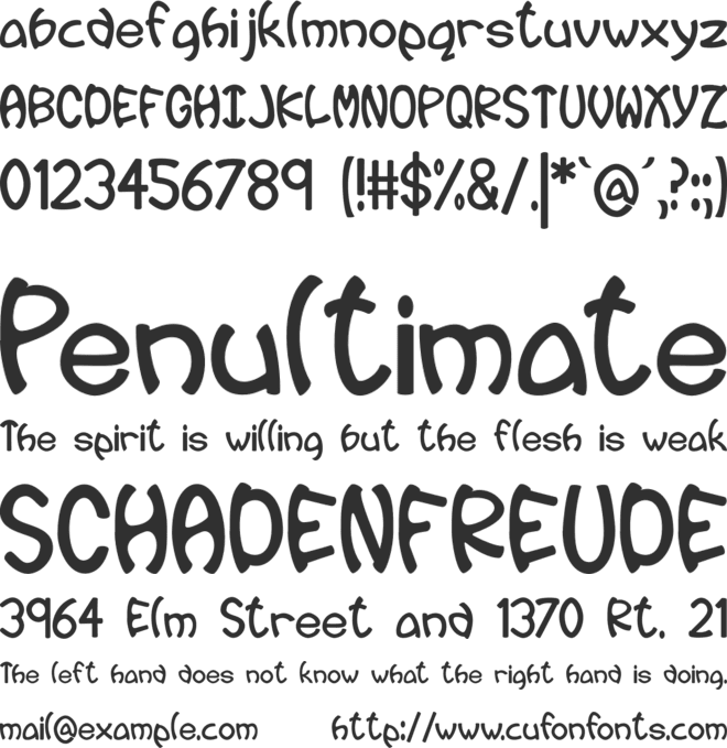 EP Wiggle font preview