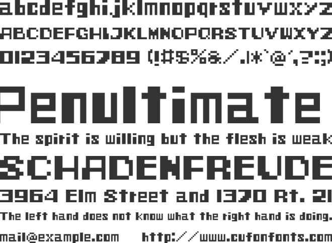 Megamax Jones font preview