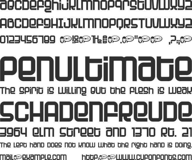 Planet font preview
