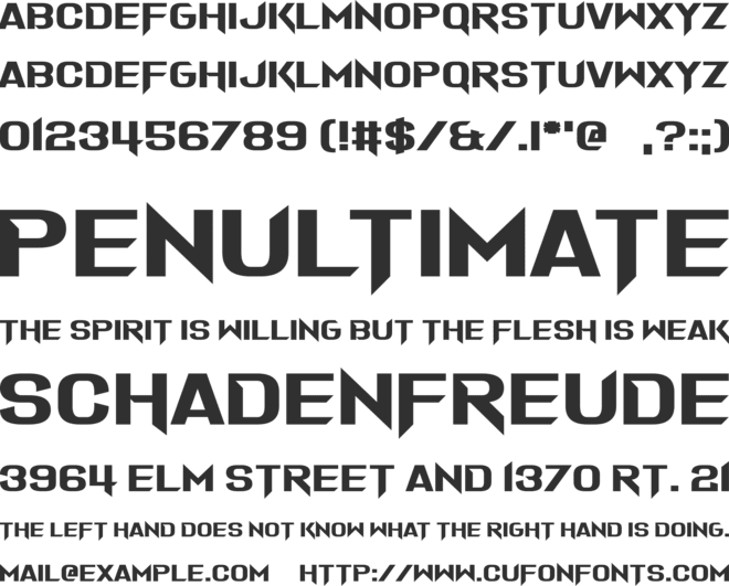 A Grazing Mace font preview