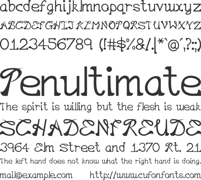 EP Lazy font preview