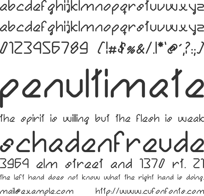 Bule font preview