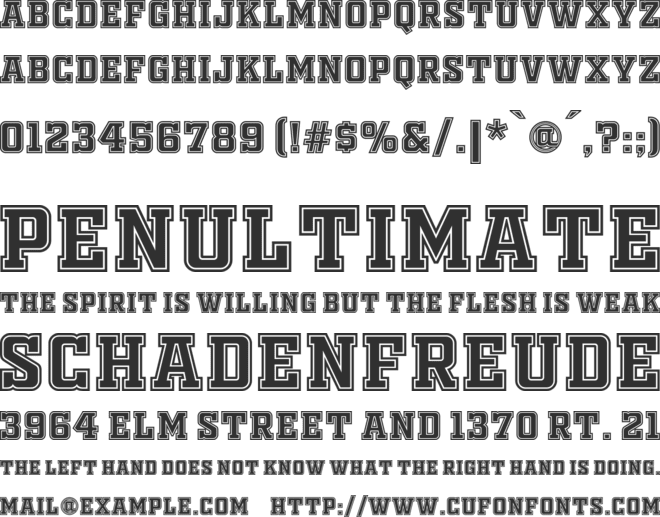 OLD SPORT 01 COLLEGE NCV font preview