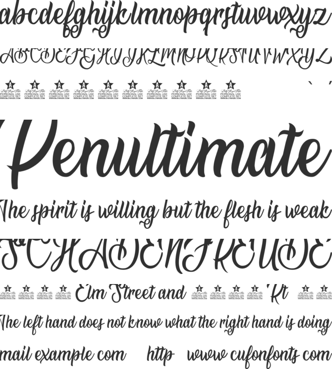 Natural Beauty Personal Use font preview