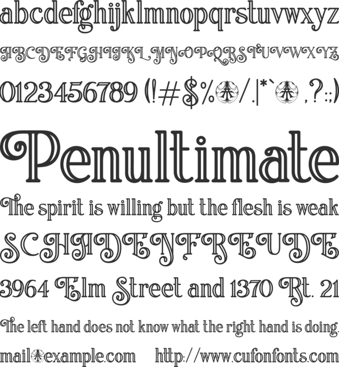 Treva del Mar Hollow Personal Use Only font preview
