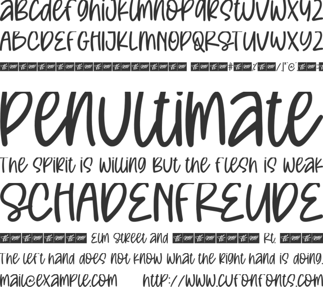 Joyful Unicorn font preview