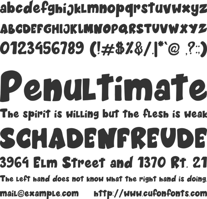 Cartoon cookies font preview